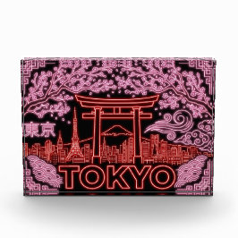 Diseño de bloque de foto neon de Tokio 