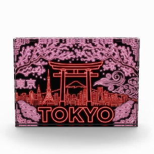 Diseño de bloque de foto neon de Tokio