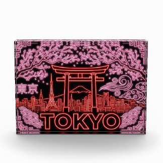 Diseño de bloque de foto neon de Tokio