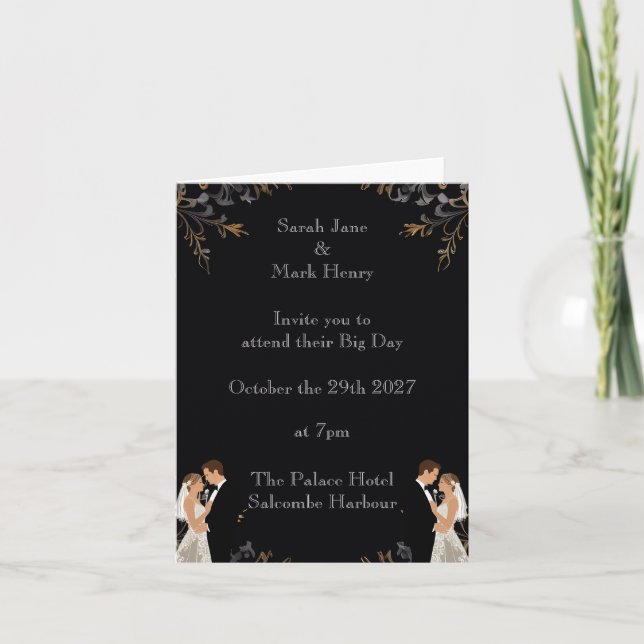 Diseño de Boda de invitación que puede personaliza (Anverso)