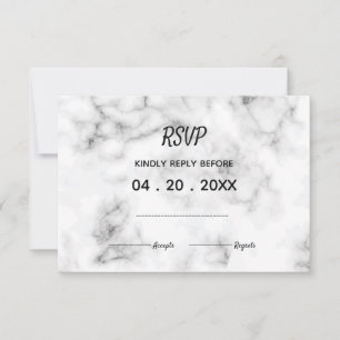 Diseño de boda elegante de mármol RSVP