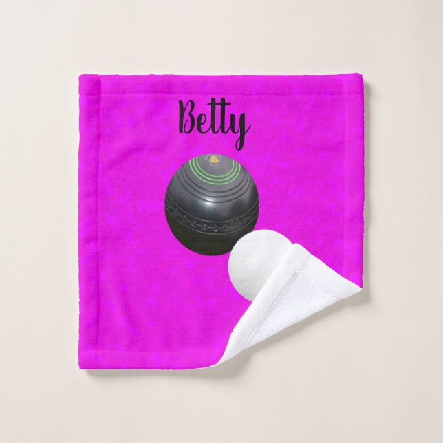 Diseño de bolos de hierba rosa, añadir nombre de a (Toallita)