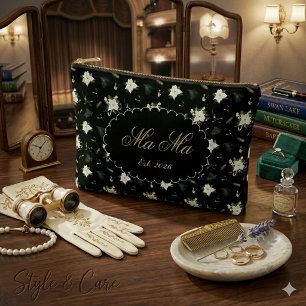Diseño de bolsa de cosméticos MaMa floral elegante
