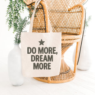 Diseño de bolsa de tote con cita motivacional eleg