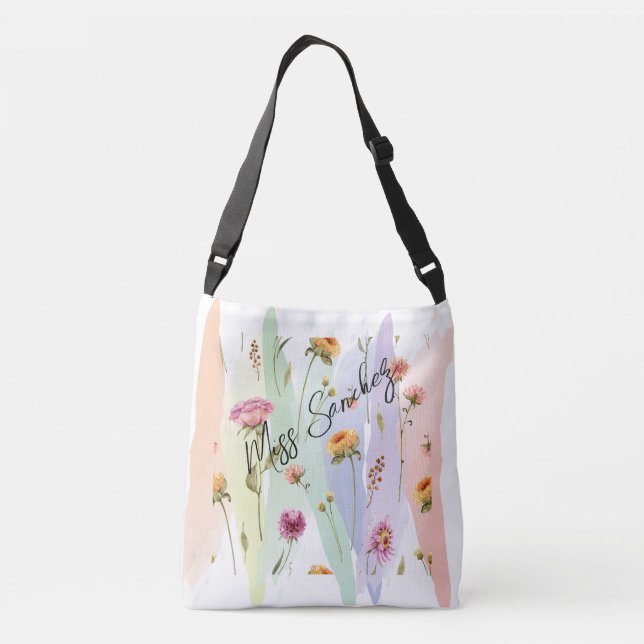 Diseño de bolsa de tote floral (Reverso)