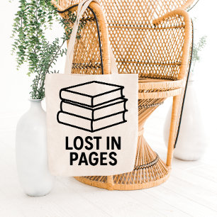 Diseño de bolso tote de pila de libros minimalista