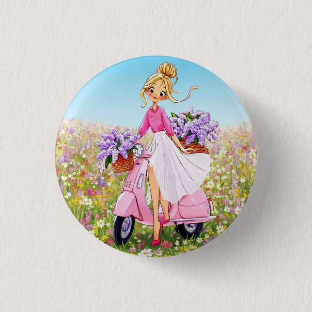 Diseño de botón de flores de primavera (Anverso)