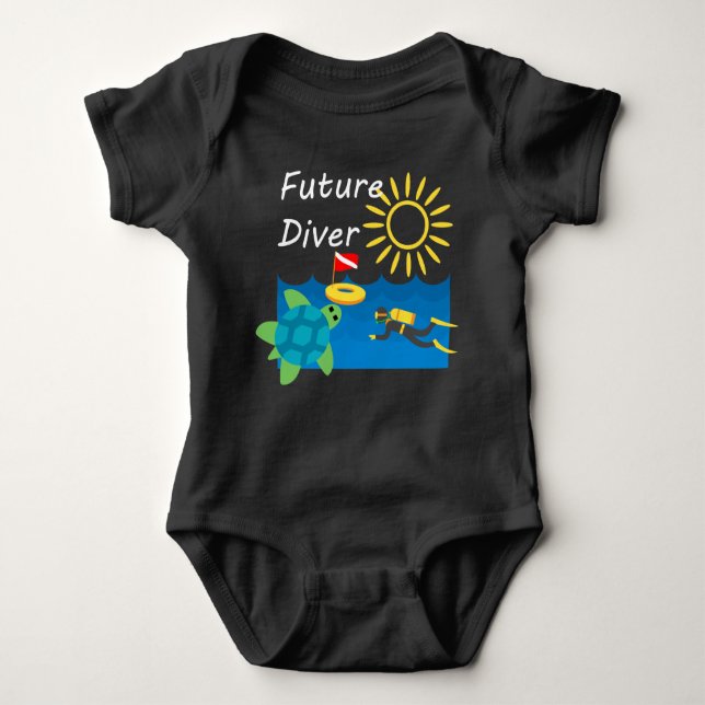 Diseño de Buceador Futuro - Bebé Jersey Bodysuit (Anverso)