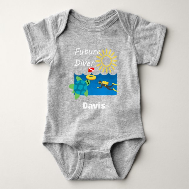 Diseño de Buceador Futuro - Bebé Jersey Bodysuit (Anverso)