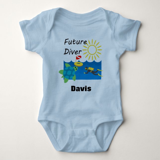 Diseño de Buceador Futuro - Bebé Jersey Bodysuit (Anverso)
