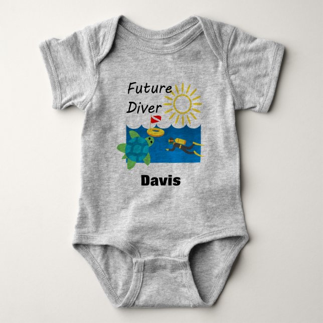 Diseño de Buceador Futuro - Bebé Jersey Bodysuit (Anverso)