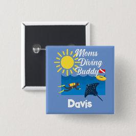 Diseño de Buda de Buceo de Madres - Botón de imán 