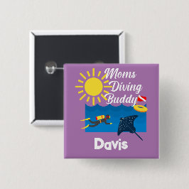 Diseño de Buda de Buceo de Madres - Botón de imán 