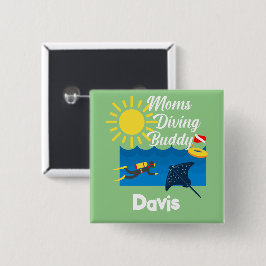 Diseño de Buda de Buceo de Madres - Botón de imán 