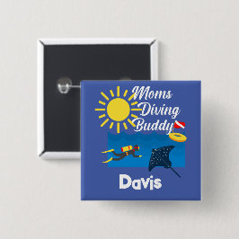 Diseño de Buda de Buceo de Madres - Botón de imán 
