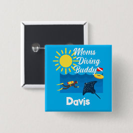 Diseño de Buda de Buceo de Madres - Botón de imán 
