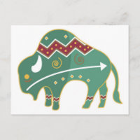 Diseño de búfalo de postales nativo americano