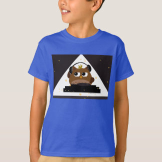 Diseño de búho DJ de música - Camiseta de manga 3/