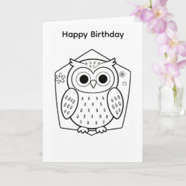 Diseño de búho para tarjeta de cumpleaños para col