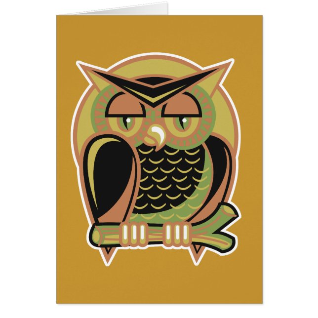 diseño de búho retro (Frente)