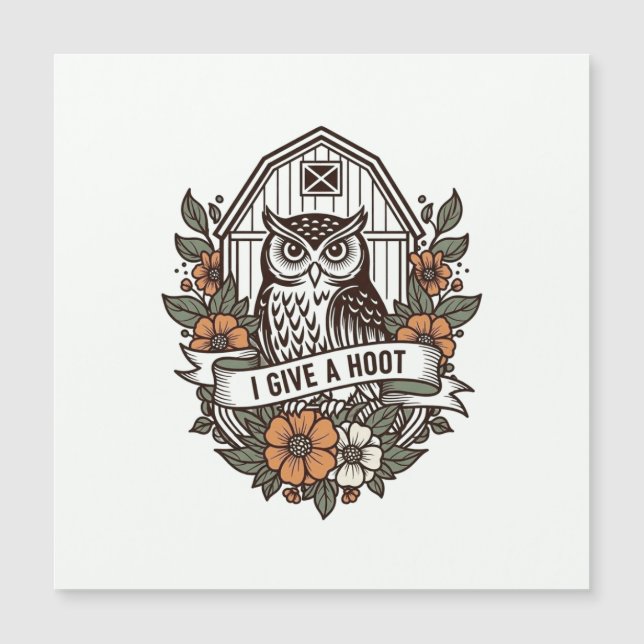 Diseño de búho retro barn 'I do hoot' (Anverso)