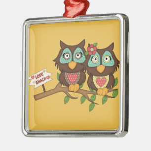Diseño de búhos de amor Regalos de ornamentos