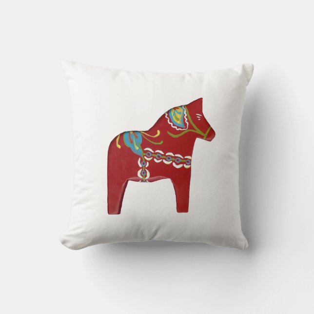 Diseño de Caballo Red Dala # 14 almohada (Anverso)