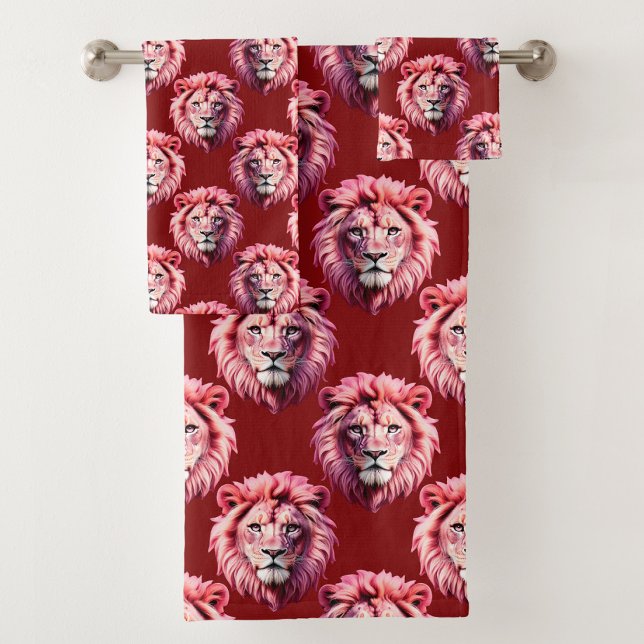 Diseño de cabeza de león rosa granate (Subido por el creador)