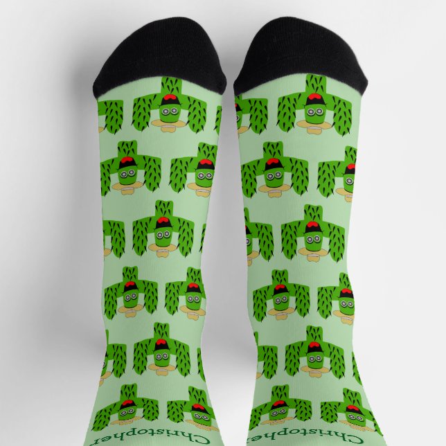 Diseño de Cactus de Calcetines (Arriba)