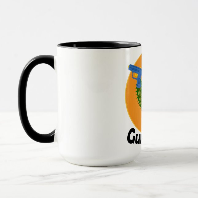 Diseño de Cactus Gunslinger - Taza Combinada Negra (Izquierda)