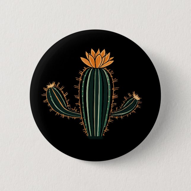 Diseño de Cactus Lindo - Botón Estándar (Anverso)