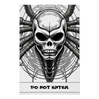 Diseño de Calavera Arte Gótico Impresión Póster Pe