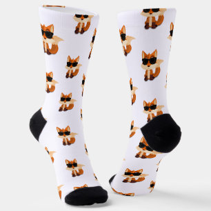 Diseño de calcetín con estampado de zorro lindo de
