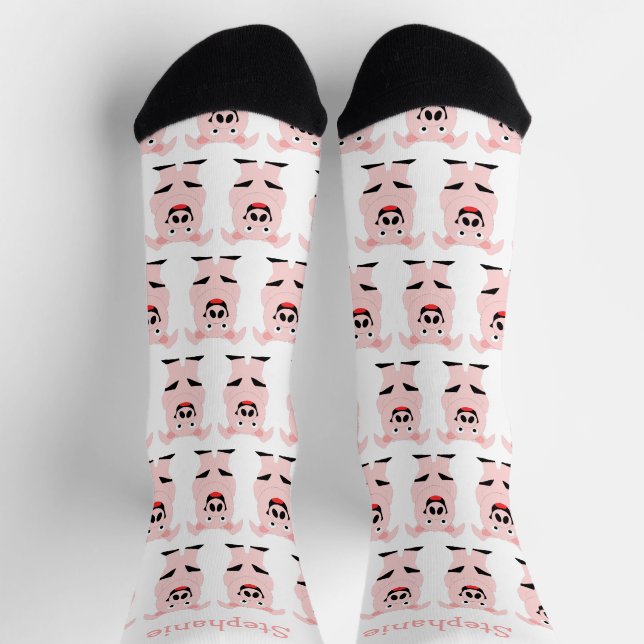 Diseño de calcetines de cerdo (Arriba)