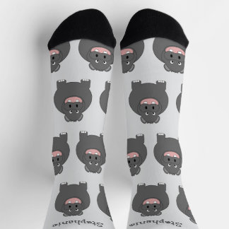 Diseño de calcetines de hipopótamo
