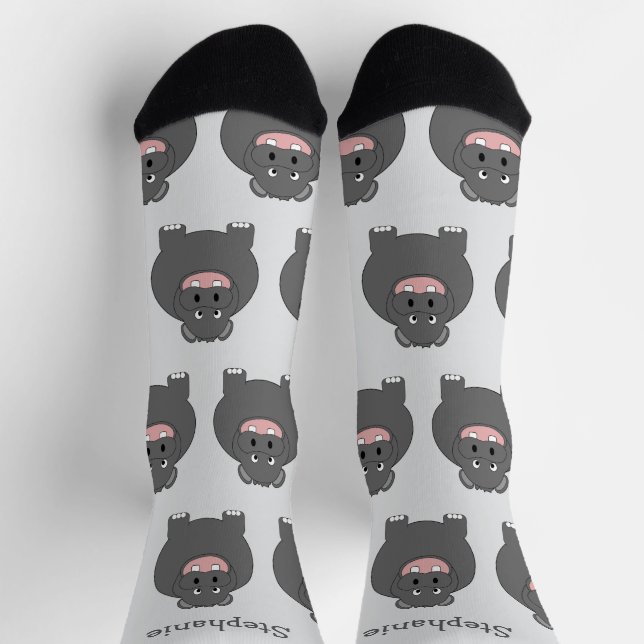 Diseño de calcetines de hipopótamo (Arriba)