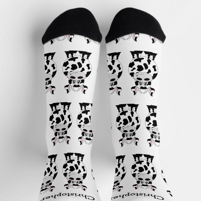 Diseño de calcetines de vaca (Arriba)