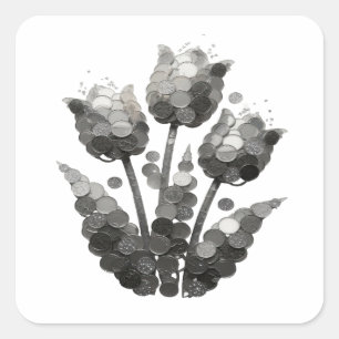 Diseño de Calcomanía Abstracta Gris Crujiente
