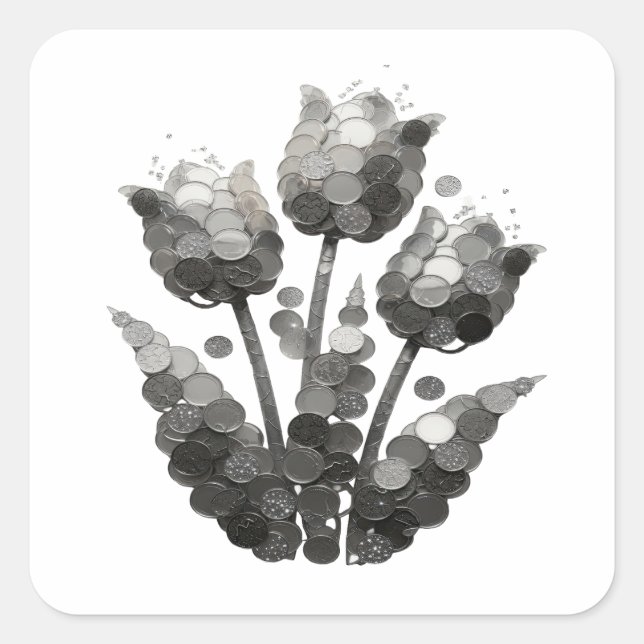 Diseño de Calcomanía Abstracta Gris Crujiente (Anverso)