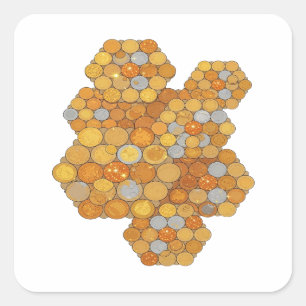 Diseño de Calcomanía Abstracta Naranja Original