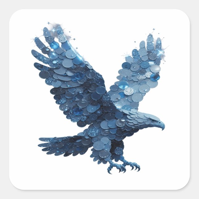 Diseño de calcomanía de ÁGUILA DE AGUA plateada de (Anverso)