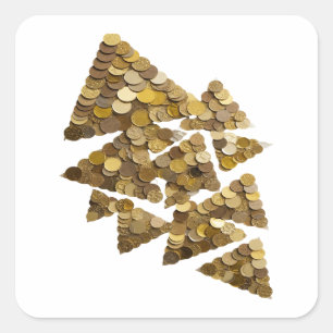 Diseño de calcomanía de árbol dorado pelable