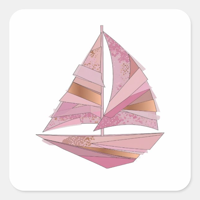 Diseño de calcomanía de BARCO DE VELA ROSA platead (Anverso)
