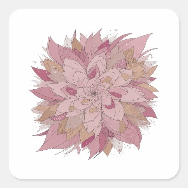 Diseño de calcomanía floral de plata premium (Anverso)
