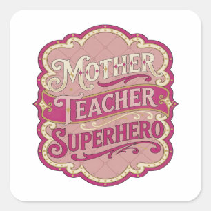 Diseño de calcomanía MAMÁ MAESTRA SUPERHÉROE de or