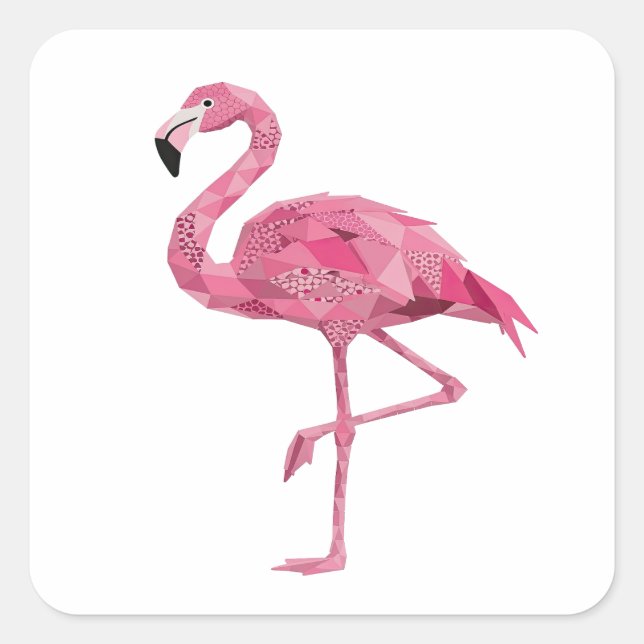Diseño de calcomanía original de flamenco rosa (Anverso)