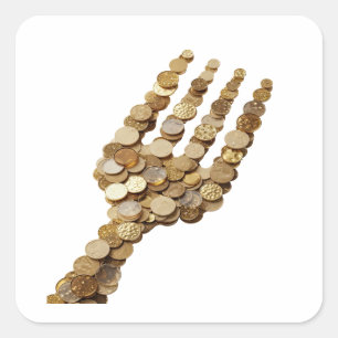 Diseño de Calcomanía Original HAND OF MONEY en Oro