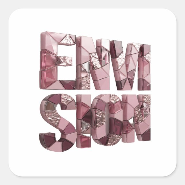 Diseño de calcomanía rosa personalizado ENVISIONAT (Anverso)