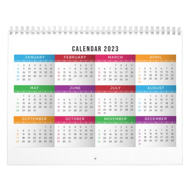 Diseño de calendario colorido 2023 (Tapa)