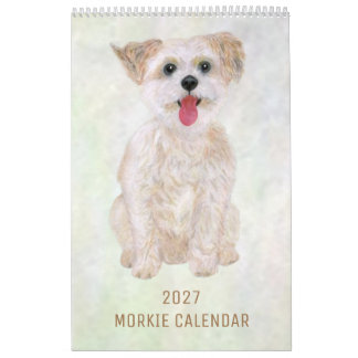 Diseño de calendario Morkie 2027 personalizado